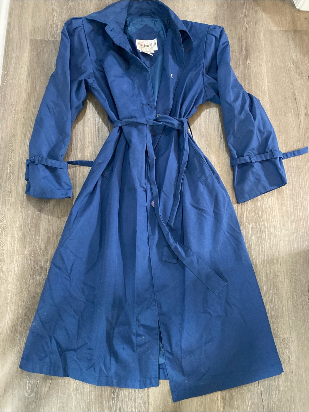 Saxton Hall Vintage Blue Trench Coat